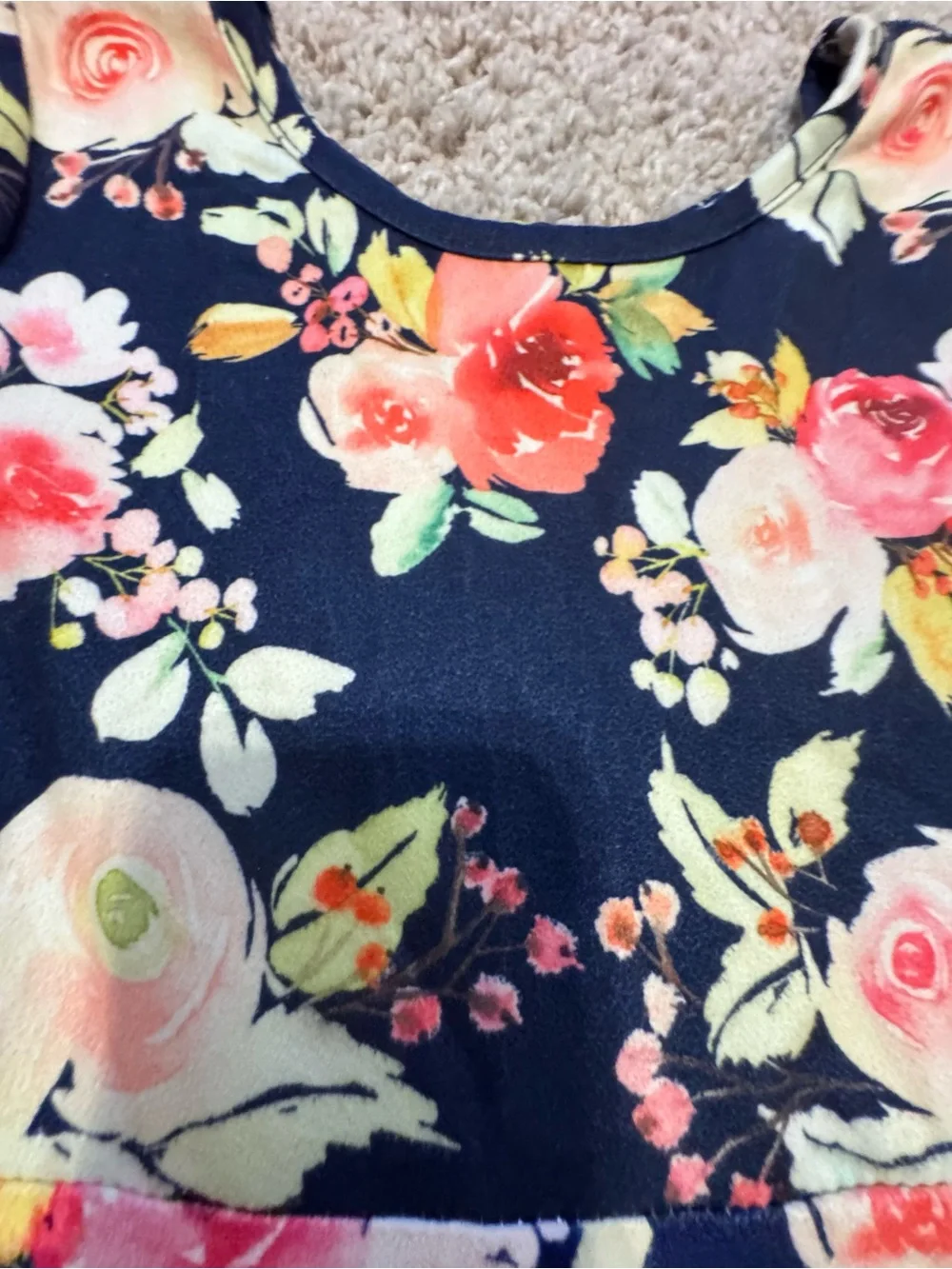 Girls' Navy Floral Twirl Dress - Brand - Picture 2 of 4